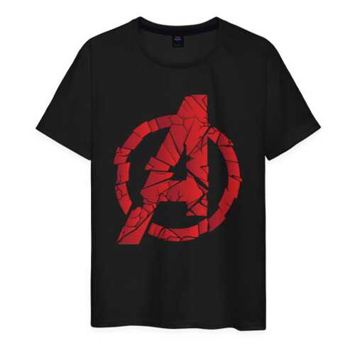 Футболка мужская ВсеМайки Avengers logo red черная 4XL в Benetton