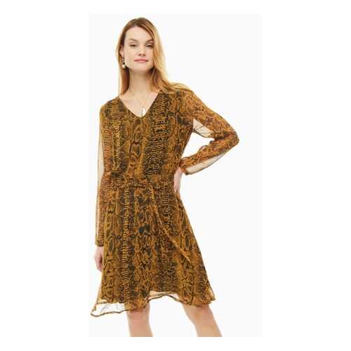 Платье женское ICHI 110774 17735 коричневое S в Benetton